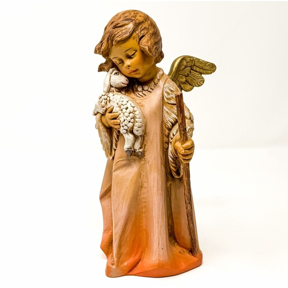 Vintage 1988 Fontanini Simonetti Angel Shepherd Lamb #562 8.5” Italy